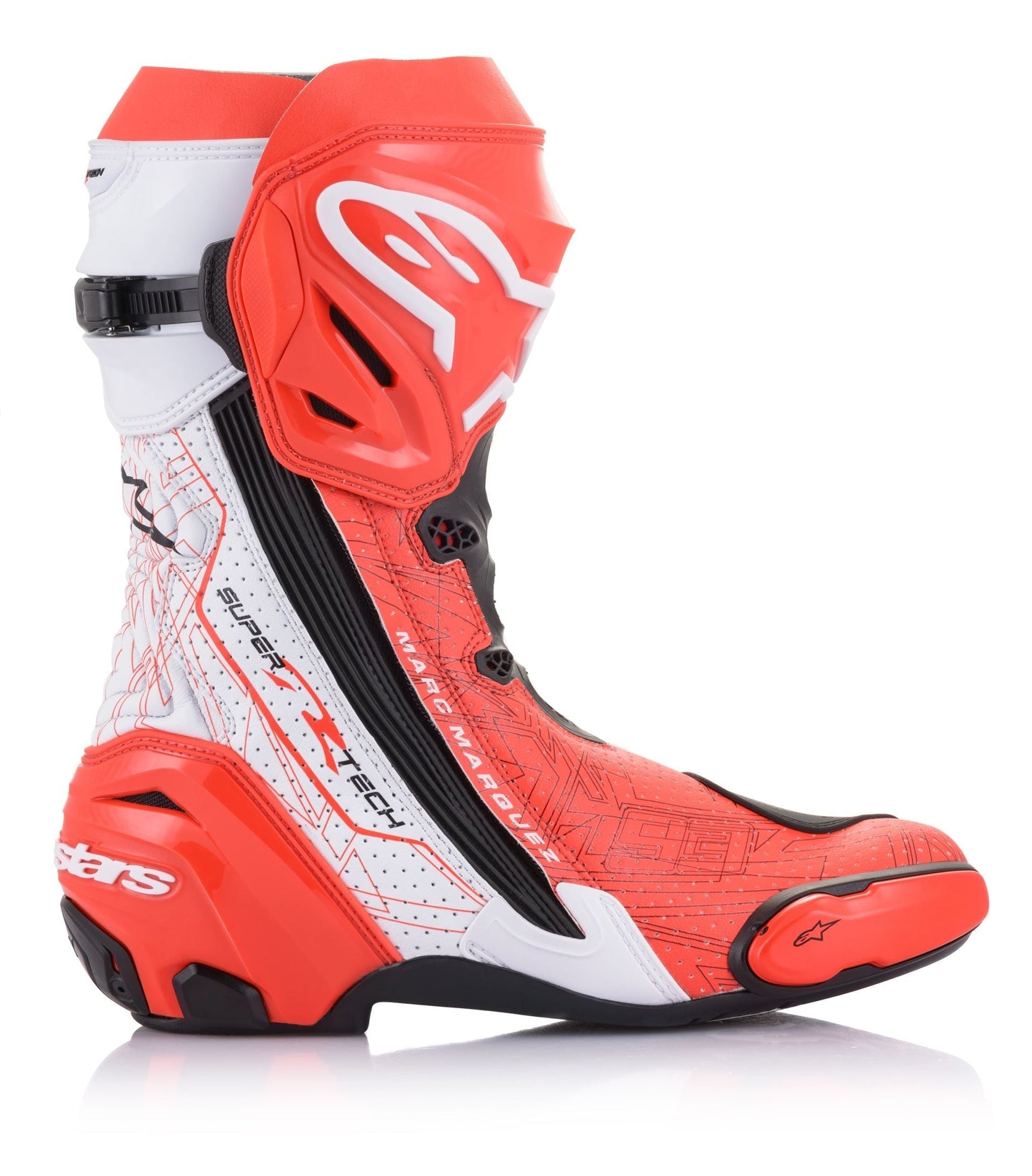 Alpinestars Supertech R Riding Boot Ltd Ed Mm93 Red Fluo White Black