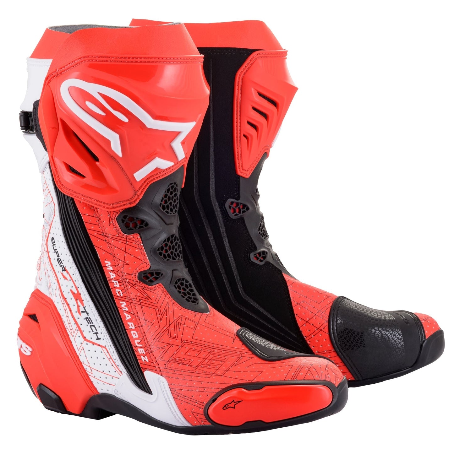 Alpinestars Supertech R Riding Boot Ltd Ed Mm93 Red Fluo White Black