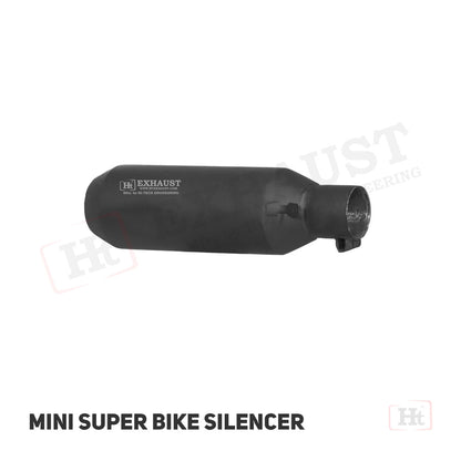 HT Mini Stainless Steel Super Bike Exhaust (Black Matt) – SB 795- Ht exhaust