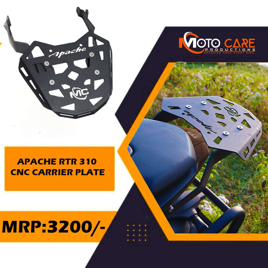 Moto care CNC Plate Carrier For TVS Apache RTR 310 (Black)