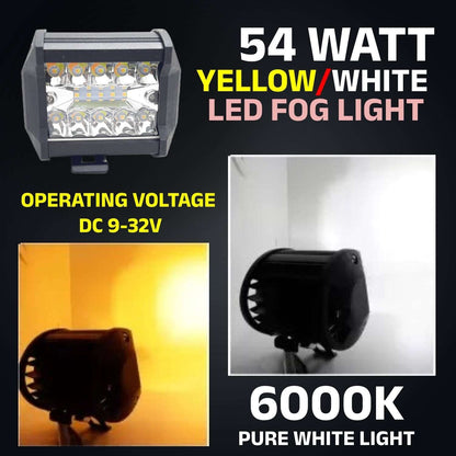 54 Watt Yellow/White Bar Fog Light (Pack Of 2 With 1 Switch)