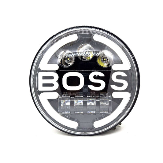 7 Inch Round Led Headlight with BOSS Logo for Bike and Cars