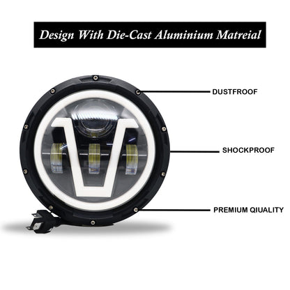 7 Inch Round Led Headlight for Bike and Cars (DC12-80V, 90W)