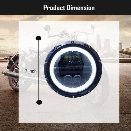 7 inch Motorcycle Round Led Headlight 90W Hi/Low Beam for Bike and cars