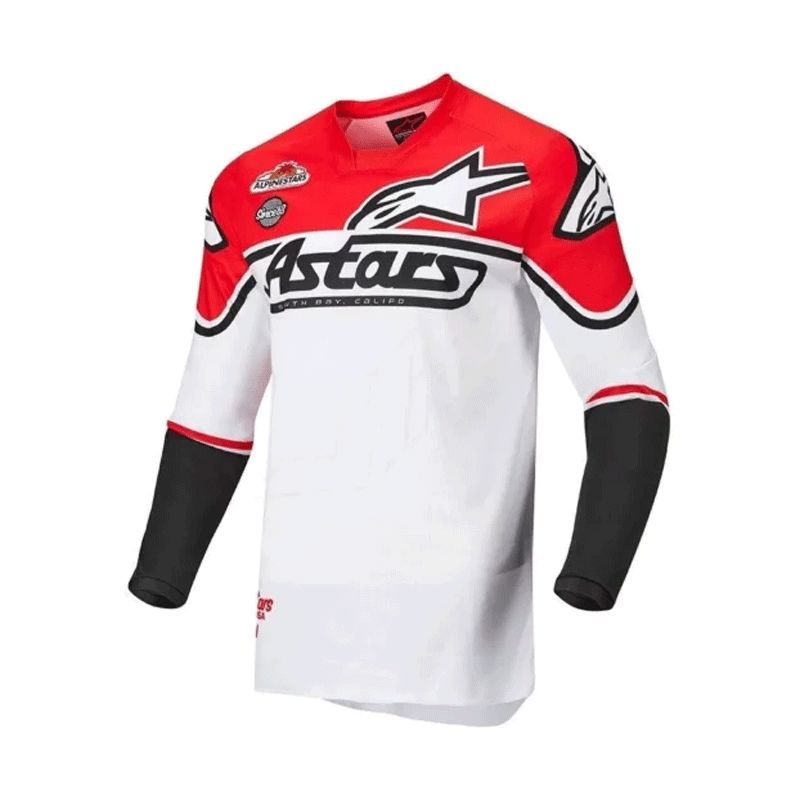 Alpinestars Racer  Flagship Jersey: White Red Fluo Black