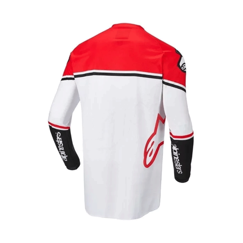 Alpinestars Racer  Flagship Jersey: White Red Fluo Black