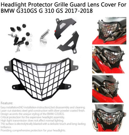 BMW 310 GS HEADLIGHT PROTECTOR /GRILLS/ GUARD OR LENS COVER | BLACK