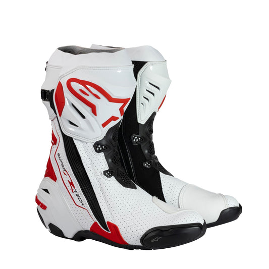 Alpinestars Supertech R Riding Boot White Red Vented