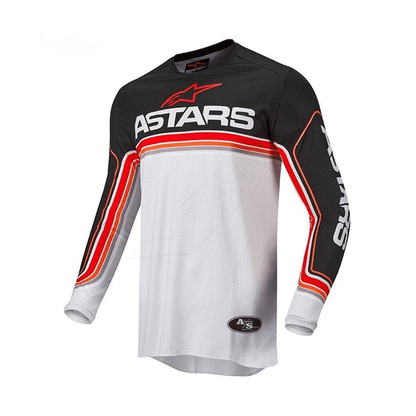 Alpinestars Fluid Speed Jersey: Black Light Grey Red