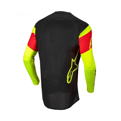 Alpinestars Fluid Tripple Jersey: Black Yellow Fluo Red