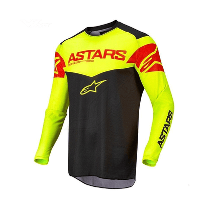 Alpinestars Fluid Tripple Jersey: Black Yellow Fluo Red