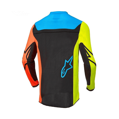 Alpinestars Racer Compass Jersey: Black Yellow Fluo Coral