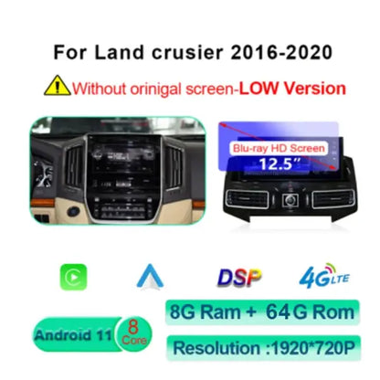 Android 11 Car Radio for Toyota Land Cruiser 200 LC200 2007-2020 GPS Navigation DVD Multimedia Player Carplay Auto Stereo Screen