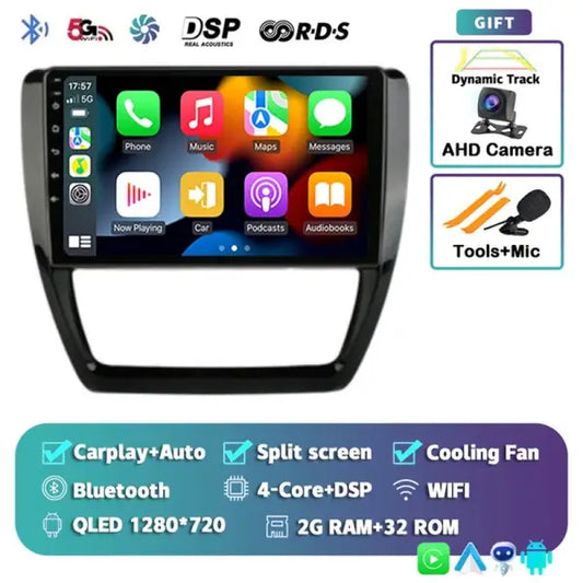 Android 14 Car Radio Multimedia Player for VW Volkswagen Jetta 6 MK6 Wireless Carplay Auto Car Stereo 48EQ GPS DSP 2Din Qualcomm 4+64GB