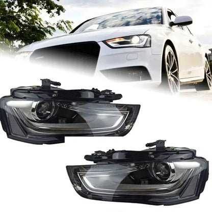 Audi A4 LED Headlight 2013-2016 Headlights A4L DRL Turn Signal High Beam Angel Eye Automotive