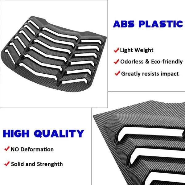 Auto Rear Window Louver for Ford Mustang 2015 - 2023 Windshield Sun Shade Cover Vent GT Lambo Style (Glossy Carbon Fiber)