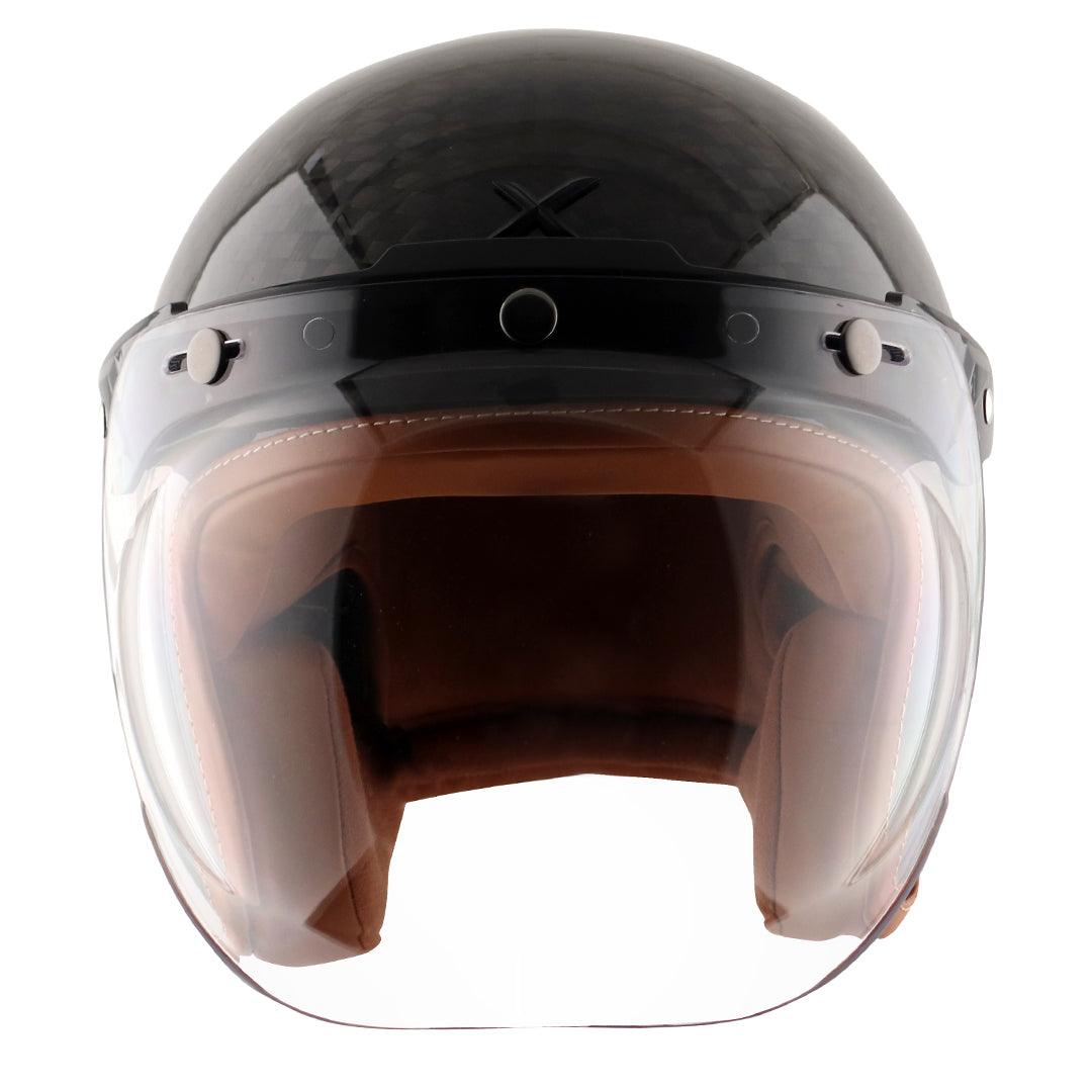 Axor Jet Carbon Big Checks helmet with bubble visor