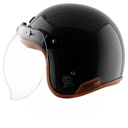 Axor Jet Carbon Big Checks helmet with bubble visor