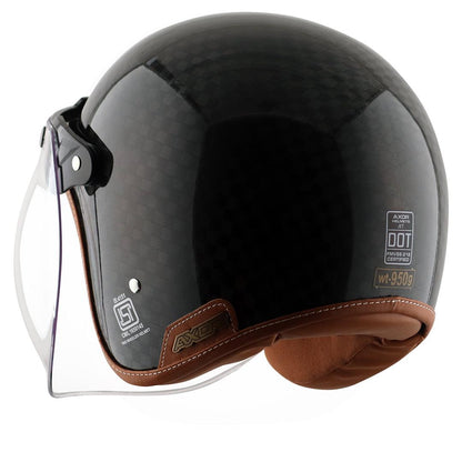 Axor Jet Carbon Big Checks helmet with bubble visor