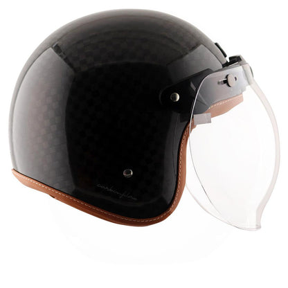 Axor Jet Carbon Big Checks helmet with bubble visor