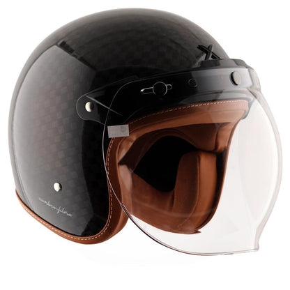 Axor Jet Carbon Big Checks helmet with bubble visor