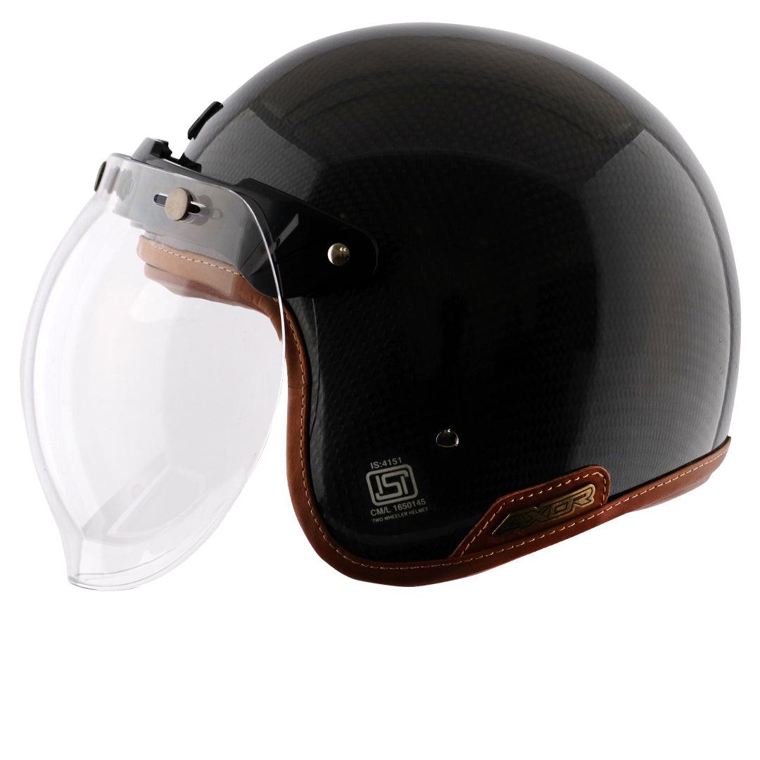 Axor Jet Carbon Small Checks helmet with Bubble Visor