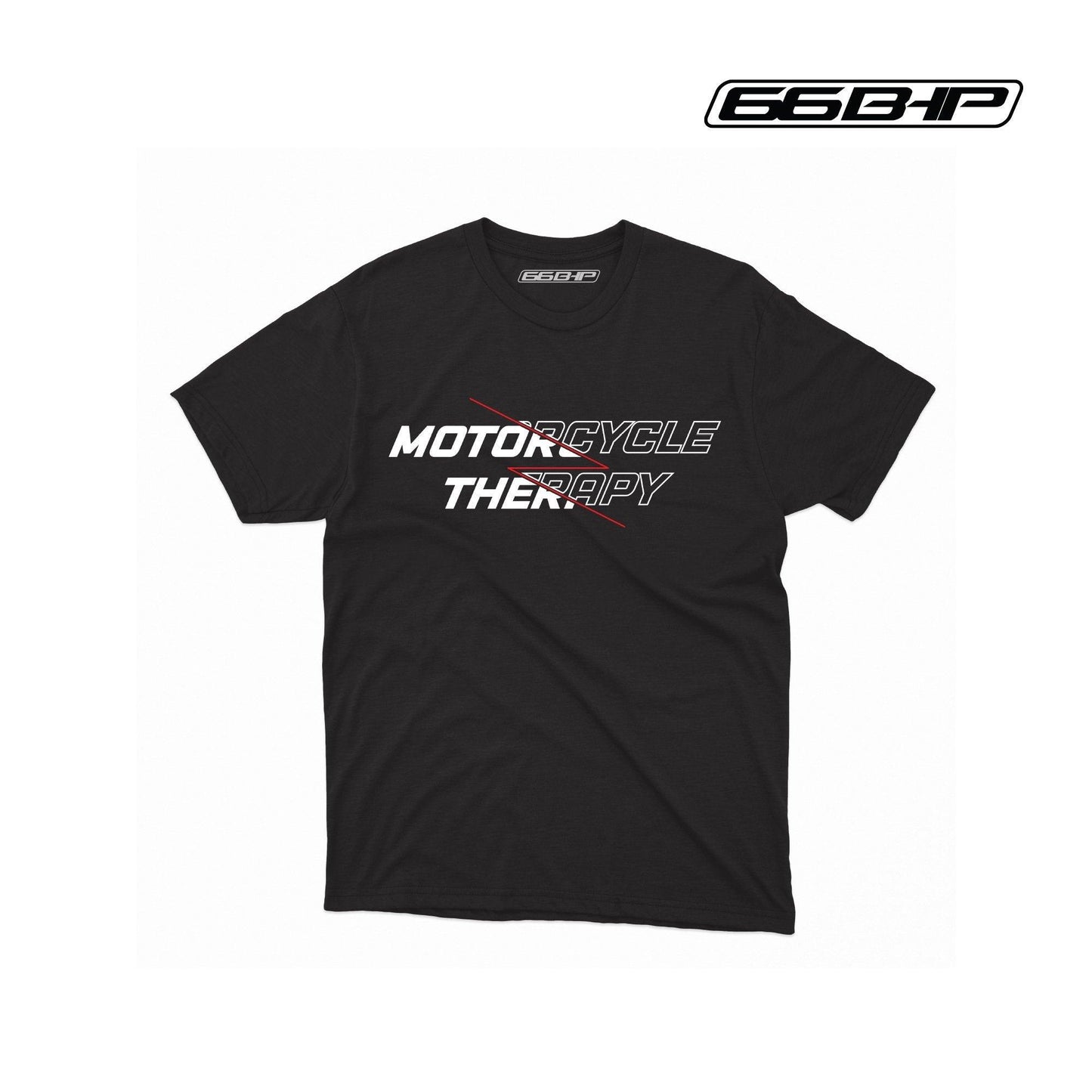 Biker T-Shirt Black for Men  (Motorcycle Therapy) 66BHP -