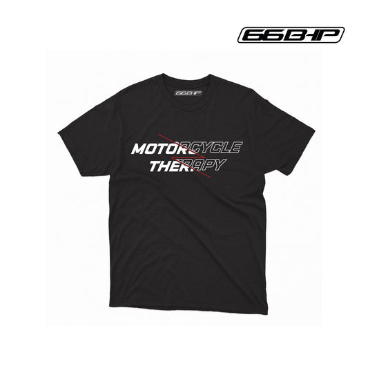 Biker T-Shirt Black for Men  (Motorcycle Therapy) 66BHP -