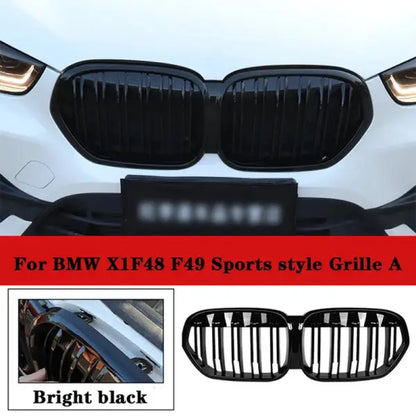 For BMW X1 Body Kit BMW F48 F49 Spoiler Front Lip Side Skirt Diffuser Fender Rearview Mirror Cover Modification Black BODY Samurai