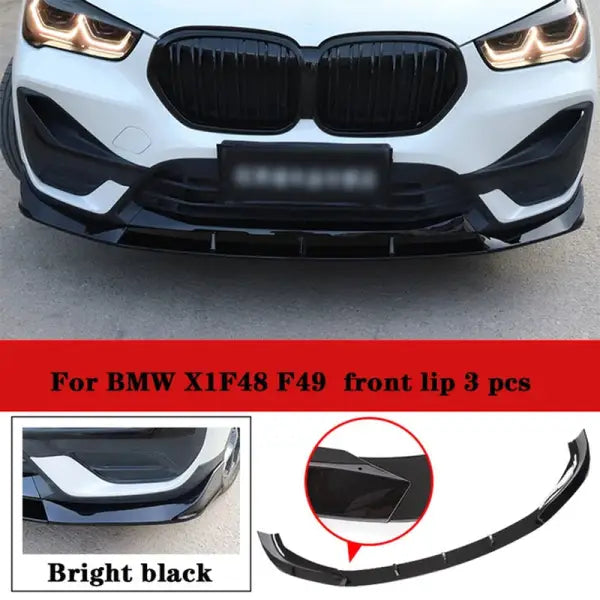 For BMW X1 Body Kit BMW F48 F49 Spoiler Front Lip Side Skirt Diffuser Fender Rearview Mirror Cover Modification Black BODY Samurai