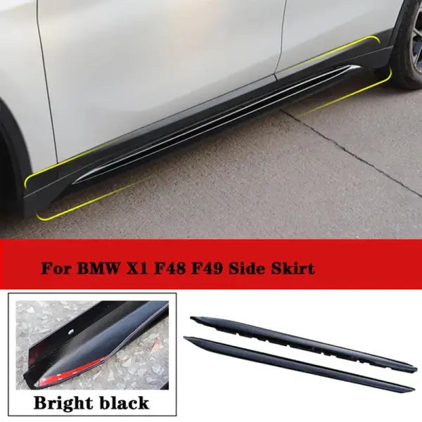 For BMW X1 Body Kit BMW F48 F49 Spoiler Front Lip Side Skirt Diffuser Fender Rearview Mirror Cover Modification Black BODY Samurai