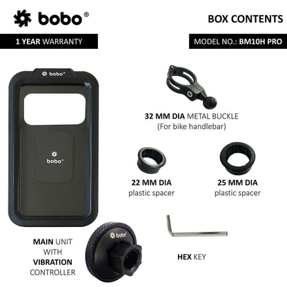 BOBO BM10H PRO Fully Waterproof Bike / Cycle Phone Holder with Vibration Controller Motorcycle Mobile Mount