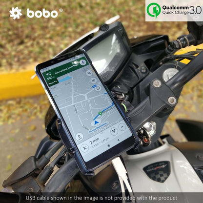 Bobo Claw Grip Aluminium Bike Phone Holder (With Fast USB 3.0 Charger) Motorcycle Mobile Mount BM 5