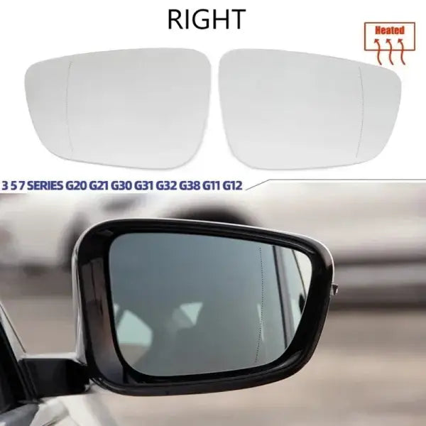 Car Craft Compatible With Bmw 3 Series G20 2019-2024 5 Series G30 2018-2024 6 Series G32 Gt 2018-2024 7 Series G12 2016-2023 Door Side View Heated Wing Mirror Glass 51167445414 Right