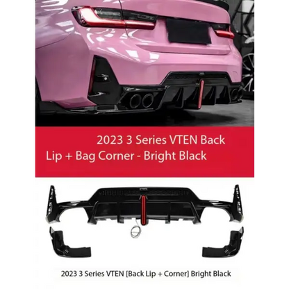 Car Craft Compatible With Bmw 3 Series G20 Lci G28 2023+ V-ten Vten Bodykit Front Rear Lip Diffuser Exhaust Tip Side Skirts Splitter