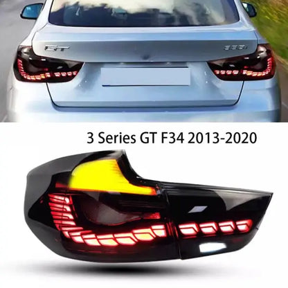 Car Craft Compatible With Bmw 3 Series Gt F34 2012-2019 Tail Lamp Light Taillight Taillamp Gtr Dragon Style Smoke