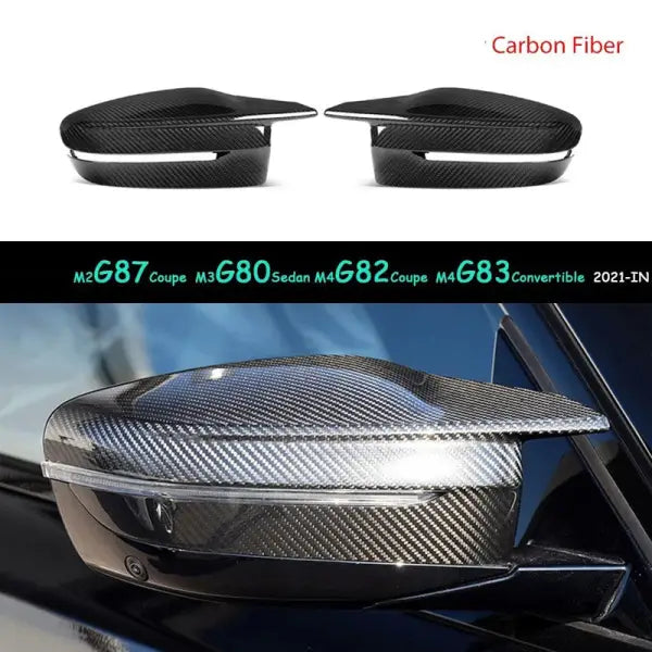 Car Craft Compatible With Bmw M2 G87 2023+ M3 G80 2021+ M4 G82 2021+ G82 G83 G42 G46 Real Carbon Fiber Mirror Cover