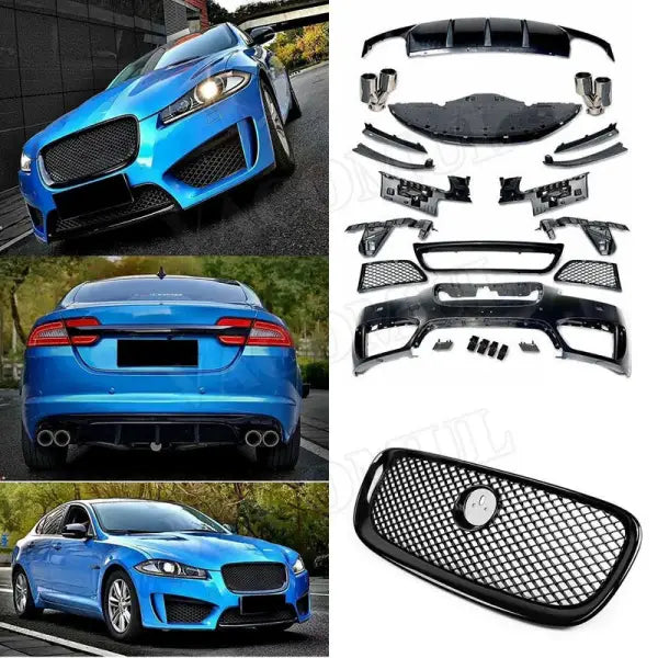 Car Craft Compatible With Jaguar Xf Xfs 2011-2015 Bodykit Upgrade To Xfr Xfr-s Style Bodykit Front Rear Lip Diffuser Exhaust Tip Splitter Grill