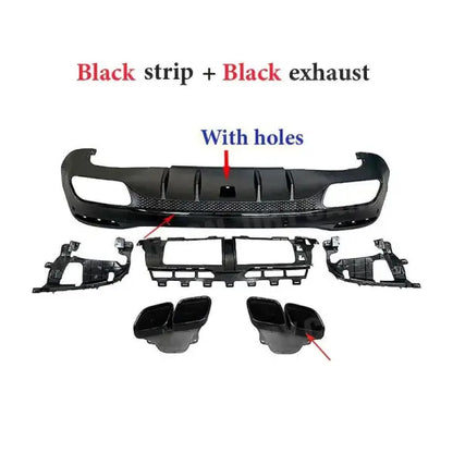 Car Craft Compatible With Mercedes Benz Gle Gls W167 X167 C167 Gle63 Gls63 Amg 2019+ Rear Diffuser Bumper Spoiler Splitters Exhaust Muffler Tips Pp Accessories Black Tips Zst-240 Gb