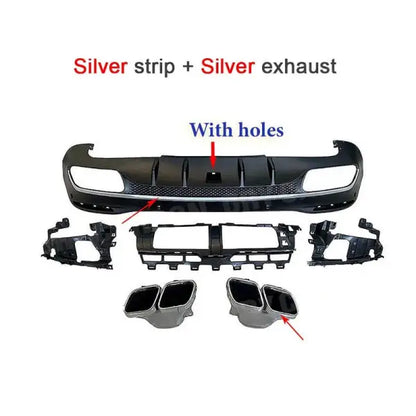 Car Craft Compatible With Mercedes Benz Gle Gls W167 X167 C167 Gle63 Gls63 Amg 2019+ Rear Diffuser Bumper Spoiler Splitters Exhaust Muffler Tips Pp Accessories Chrome Tips Zst-240 Ch