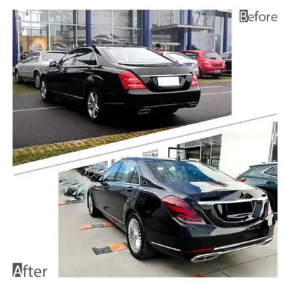 Car Craft Compatible With Mercedes Benz S Class W221 2006-2013 Upgrade Facelift Bodykit To W222 2014-2021 Maybach Style Bumper Headlight Taillight Skirts Exhaust Tips Hood