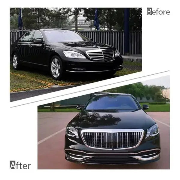 Car Craft Compatible With Mercedes Benz S Class W221 2006-2013 Upgrade Facelift Bodykit To W222 2014-2021 Maybach Style Bumper Headlight Taillight Skirts Exhaust Tips Hood