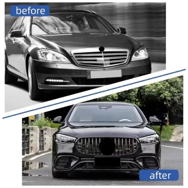 Car Craft Compatible With Mercedes Benz S Class W221 2006-2013 Upgrade Facelift Bodykit To W223 2023 Amg Sports S63 S65 Style Bumper Headlight Taillight Skirts Exhaust Tips Hood