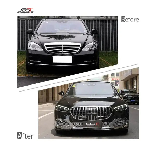 Car Craft Compatible With Mercedes Benz S Class W221 2006-2013 Upgrade Facelift Bodykit To W223 2023 Maybach Style Bumper Headlight Taillight Skirts Exhaust Tips Hood