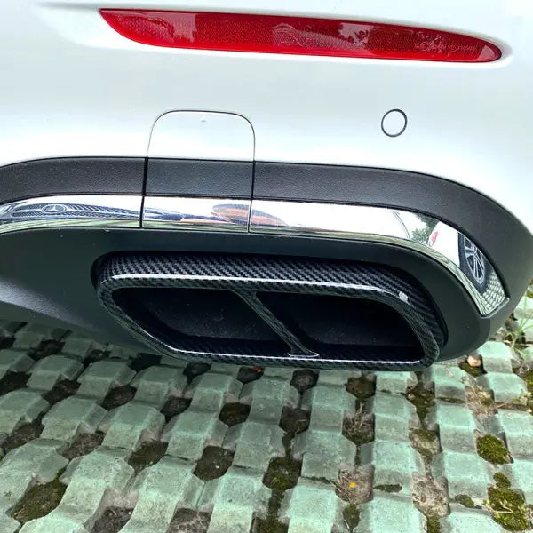 Car Craft Compatible With Mercedes C Class W206 2022+ Exhaust Pipe Tip Cover Muffler Zst-278 Cf Carbon Fiber Look