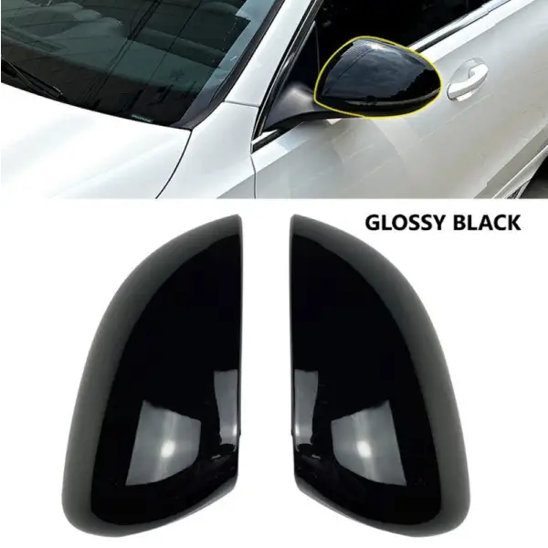 Car Craft Compatible With Mercedes C Class W206 2022+ Rear View Side Mirror Cover Zst-267 Gb Glossy Black