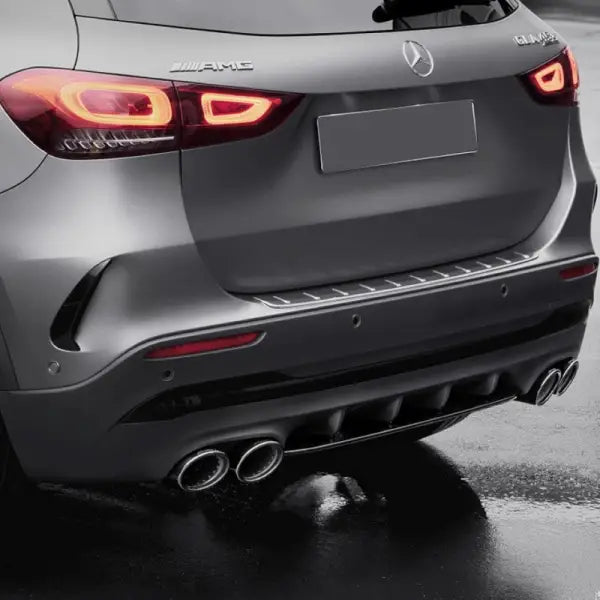 Car Craft Compatible With Mercedes Gla W247 H247 2020-2024 Gla45 Gla35 Rear Diffuser Lip Splitter Skirts Flag Spoiler With Exhaust Tips Glossy Black Zst-290 Gb