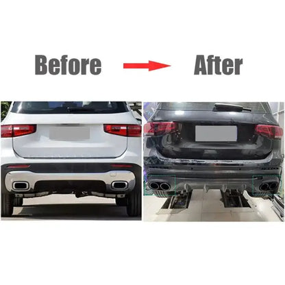 Car Craft Compatible With Mercedes Glb X247 2020-2021 Glb35 Glb45 Amg Rear Diffuser Lip Splitter Skirts Flag Spoiler With Exhaust Tips Glossy Black Zst-279 Gb