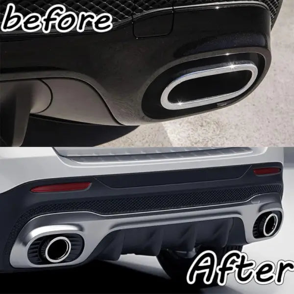 Car Craft Compatible With Mercedes Glb X247 2020+ Glb35 Glb45 Amg Rear Bumper Turbo Muffler Single Exhaust Tips Pipe Zst Black