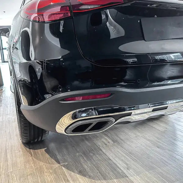 Car Craft Compatible With Mercedes Glc W254 X254 2023+ Rear Bumper Turbo Muffler Single Exhaust Tips Pipe Cover Zst-465 Cf Carbon Fiber Look